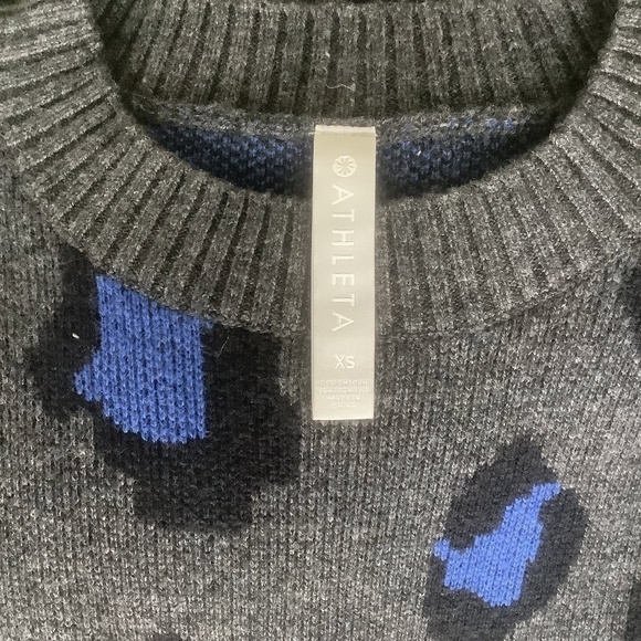Athleta Wool Cashmere Leopard Crew Sweater MSRP$ 228 - Picture 10 of 16